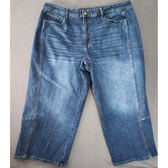 a.n.a Denim - ANA A New Approach Barrel Jeans Womens Sz 24W Balloon Leg Highest Rise Blue NWT